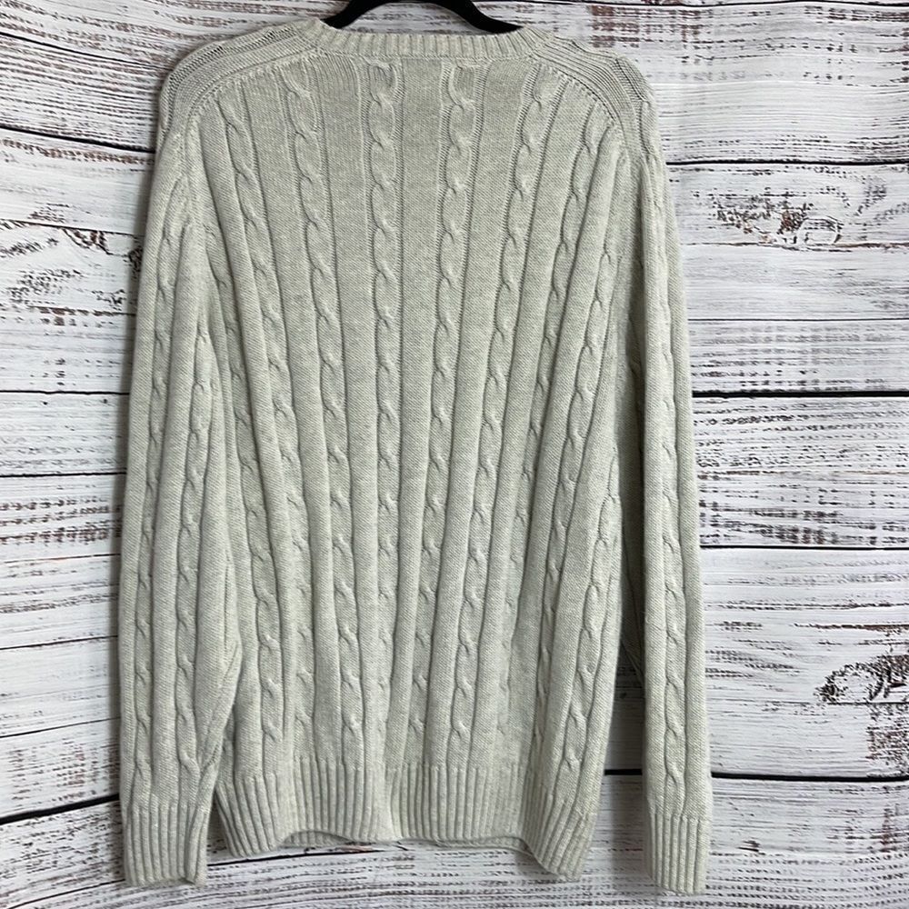 Vintage Alexander Julian sweater Mens size large cotton cable knit crew neck 90s - Picture 6 of 12